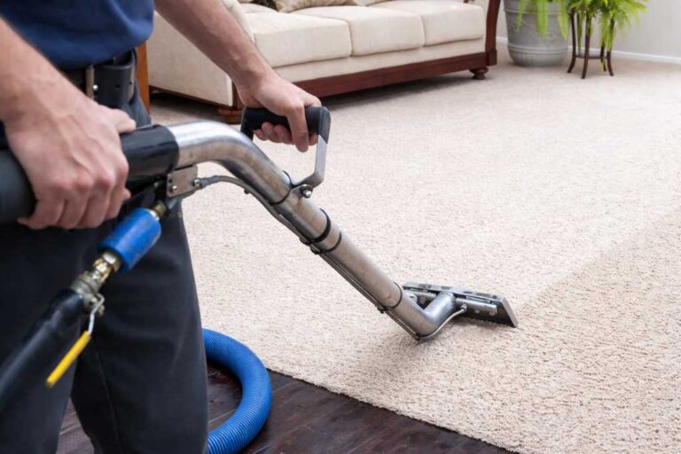 Carpet cleaning in action